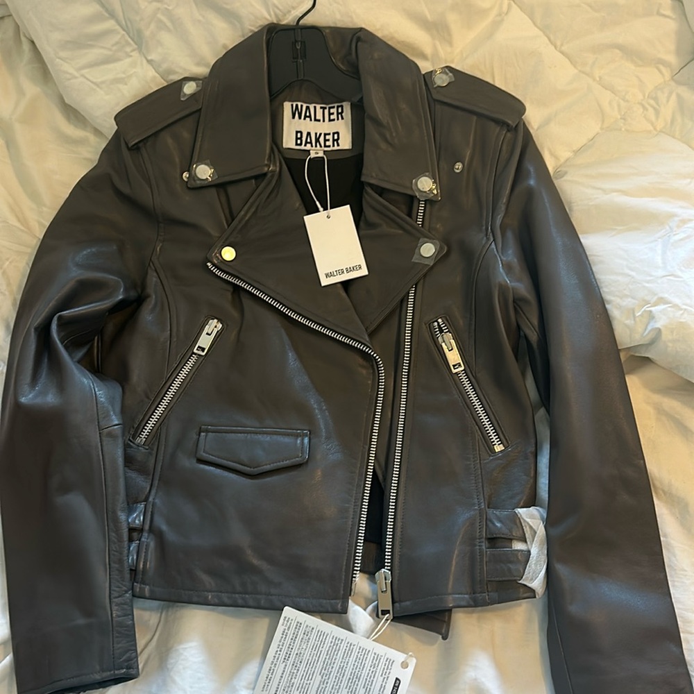 Walter Baker grey leather jacket